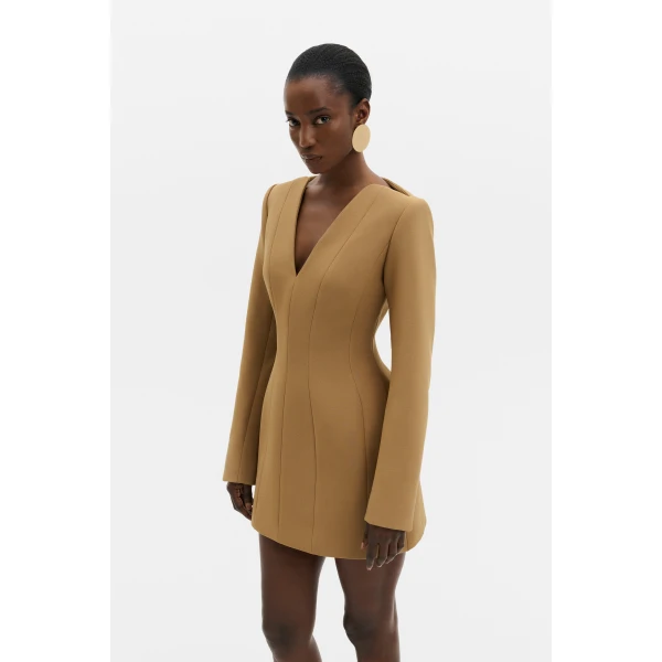 By Malina Ninni Mini Dress in Camel, view 2