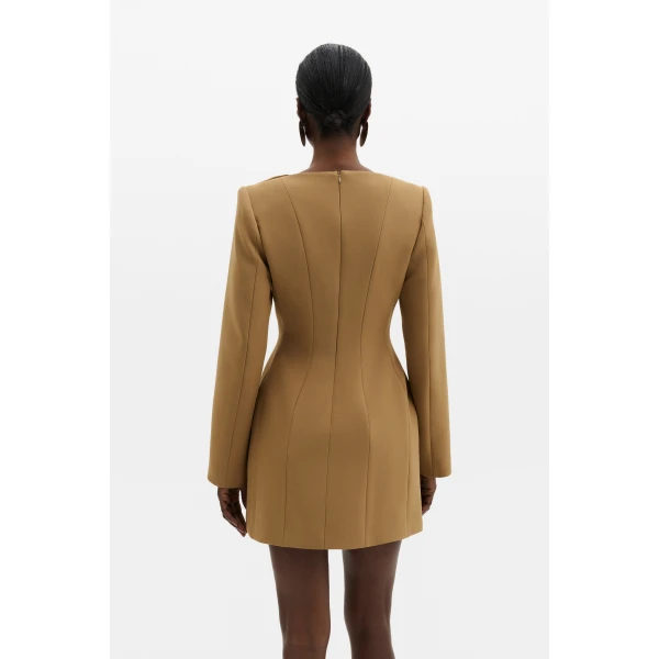 By Malina Ninni Mini Dress in Camel, view 4