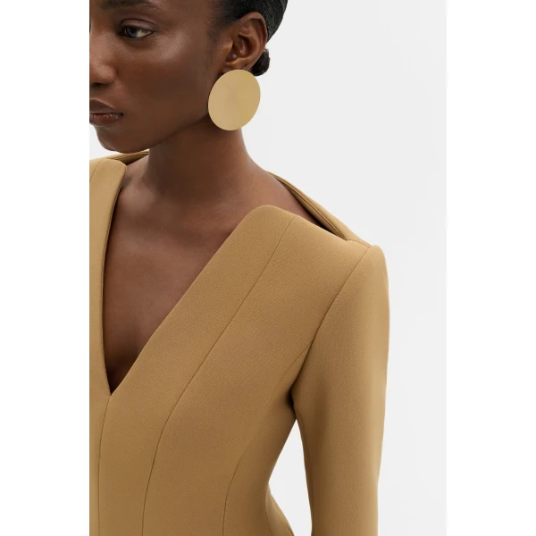 By Malina Ninni Mini Dress in Camel, view 5