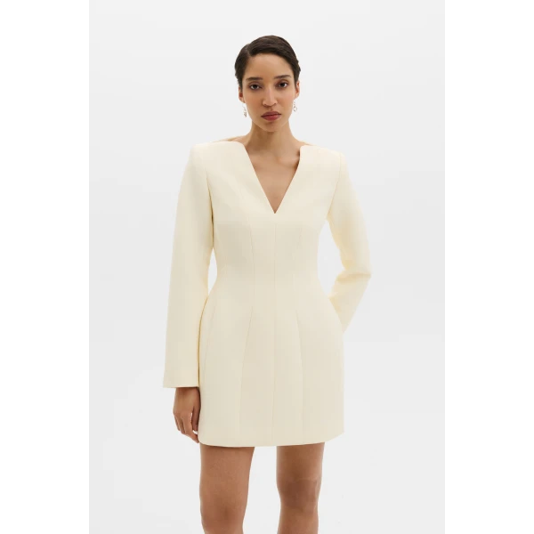 By Malina Ninni Mini Dress in Pearl, view 2