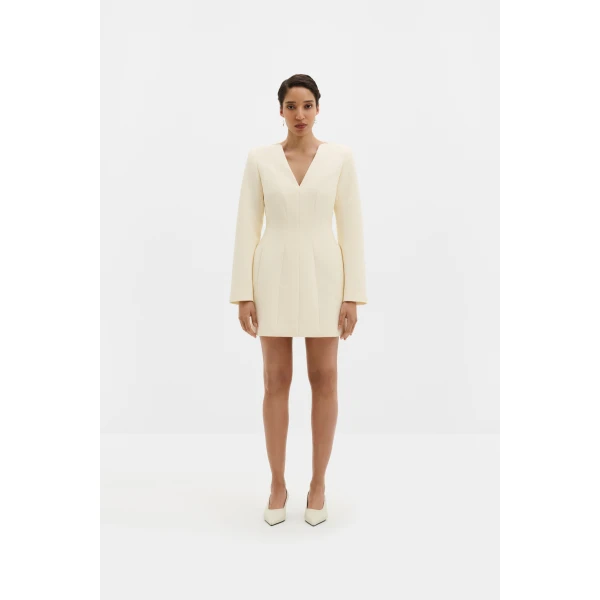 By Malina Ninni Mini Dress in Pearl, view 3