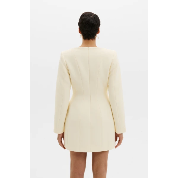 By Malina Ninni Mini Dress in Pearl, view 4