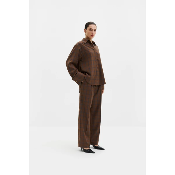By Malina Nisa Pants in Camel Checks, view 2