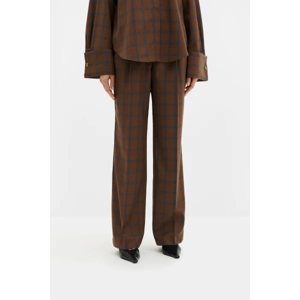 By Malina Nisa Pants in Camel Checks, view 3