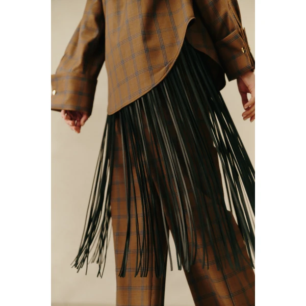 By Malina Nisa Pants in Camel Checks, view 6