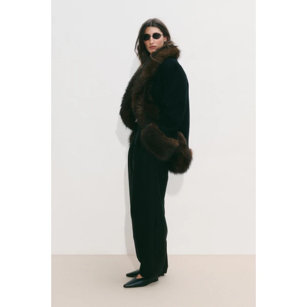 By Malina Nor Coat in Black, view 2