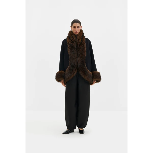 By Malina Nor Coat in Black, view 3