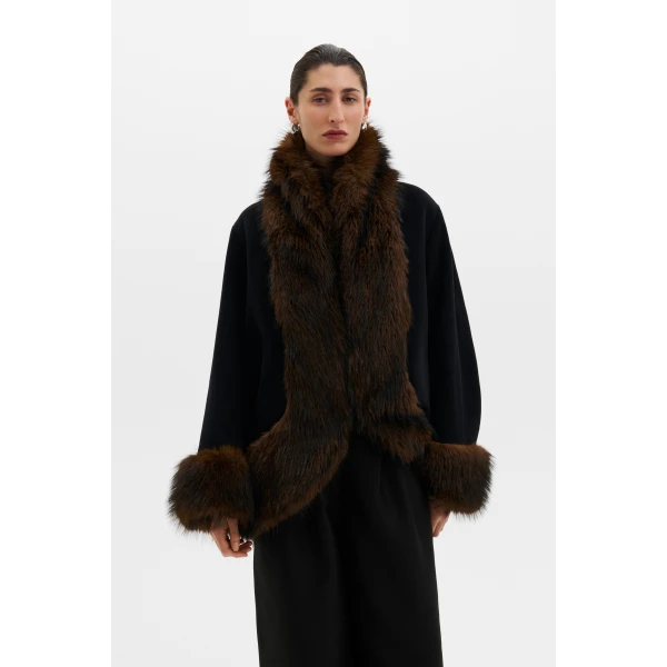 By Malina Nor Coat in Black, view 4