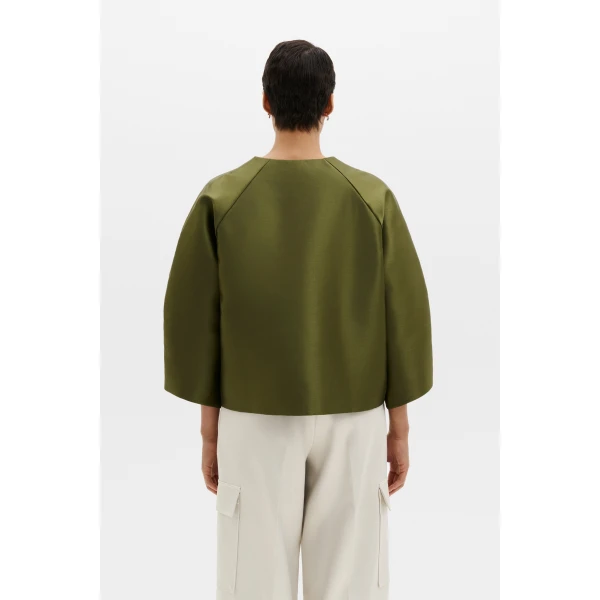 By Malina Novalie Blouse in Moss Green, view 5
