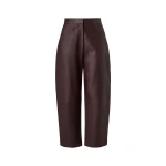 By Malina Paige Leather Trousers in Burgundy