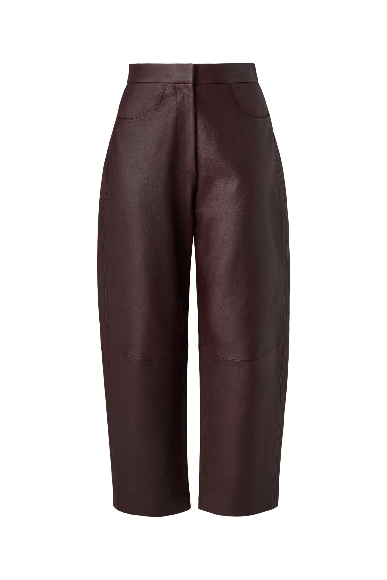 By Malina Paige Leather Trousers in Burgundy By Malina Paige Leather Trousers in Burgundy