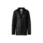 By Malina Philippa Embellished Lace Shirt in Black