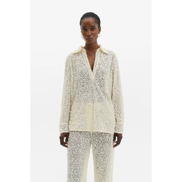 By Malina Philippa Shirt in Pearl, view 2