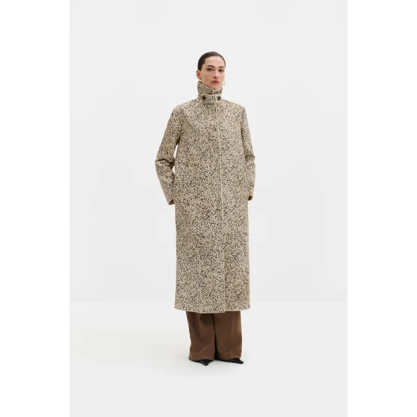 By Malina Phoebe Leather Coat in Shaded Dot, view 2