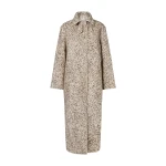 By Malina Phoebe Leather Coat in Shaded Dot