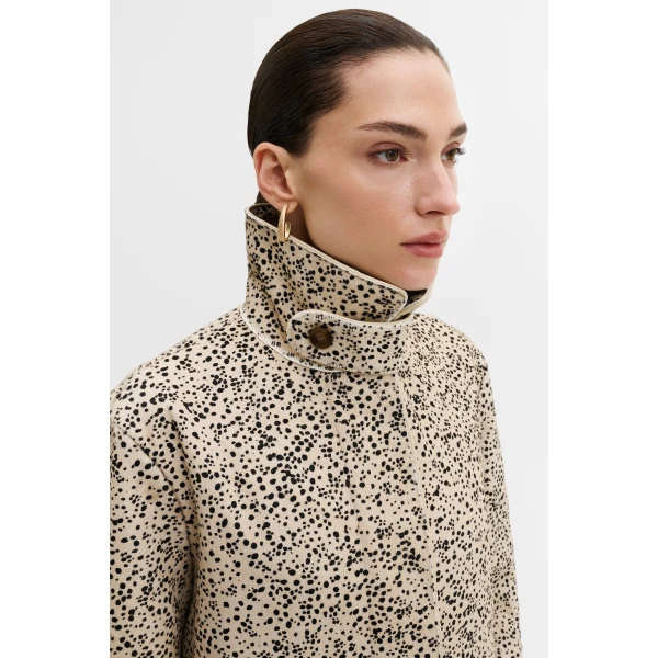 By Malina Phoebe Leather Coat in Shaded Dot, view 5
