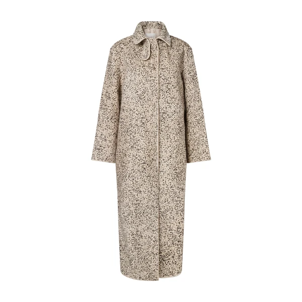 Phoebe Leather Coat in Shaded Dot