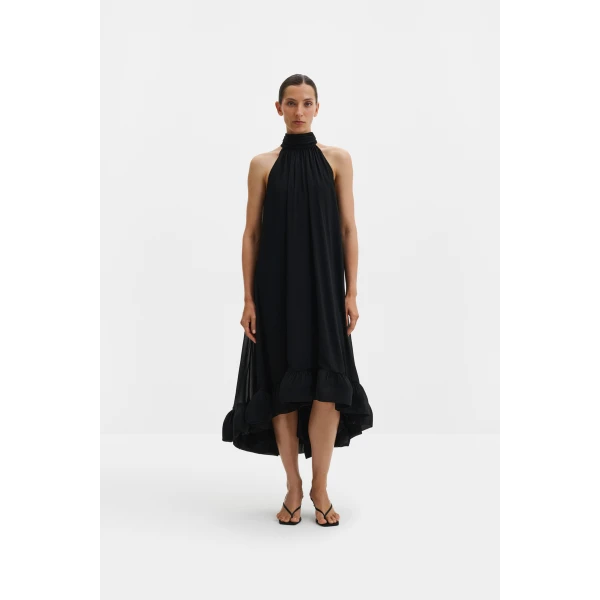 By Malina Sabrina Midi Dress in Black, view 2