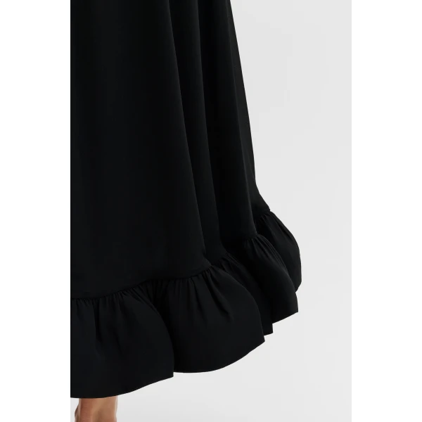 By Malina Sabrina Midi Dress in Black, view 5