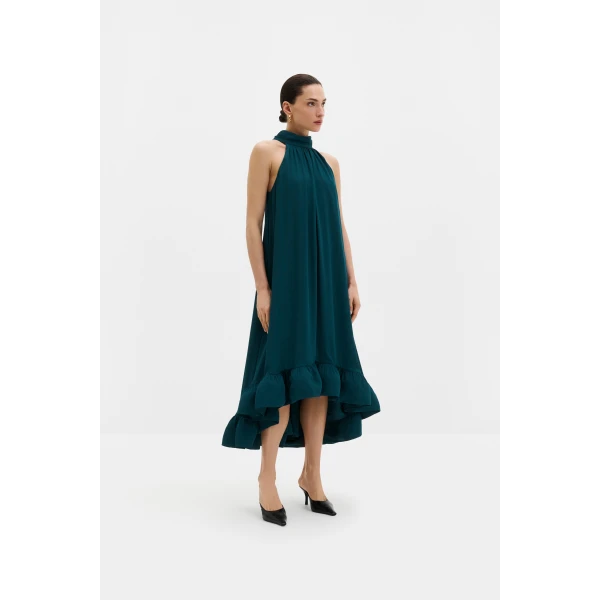 By Malina Sabrina Midi Dress in Teal, view 2