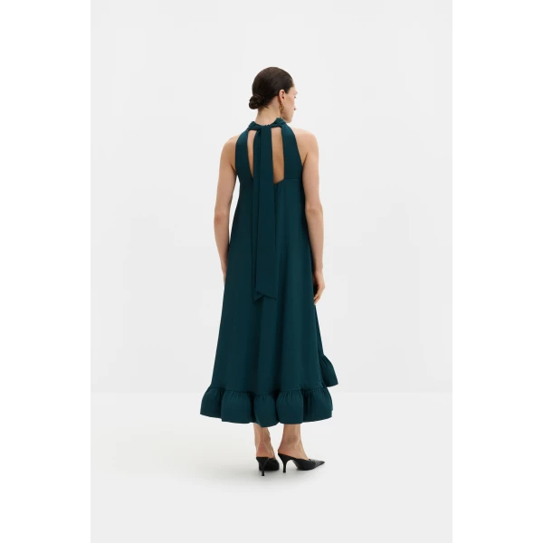 By Malina Sabrina Midi Dress in Teal, view 3