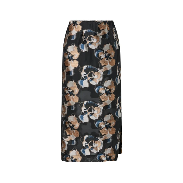 By Malina Sanna Midi Skirt in Dark Blooms