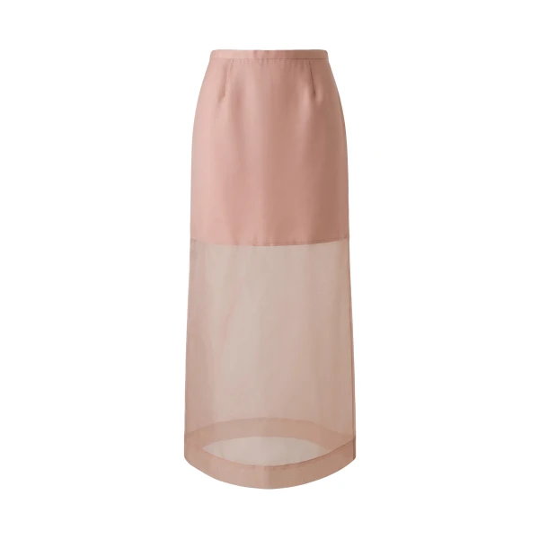 Sanna Straight Sheer Midi Skirt in Soft Pink