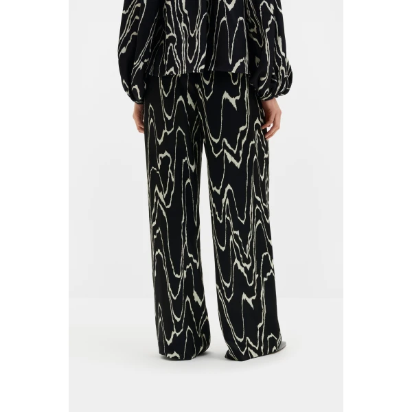 By Malina Sarah Trousers in Black Marble, view 4
