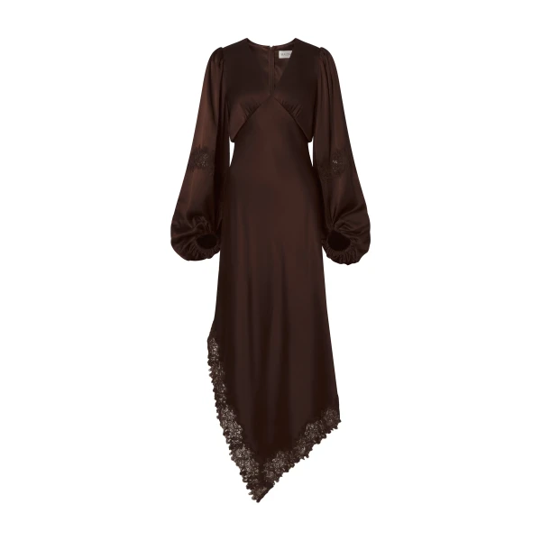By Malina Seema Maxi Dress in Dark Brown