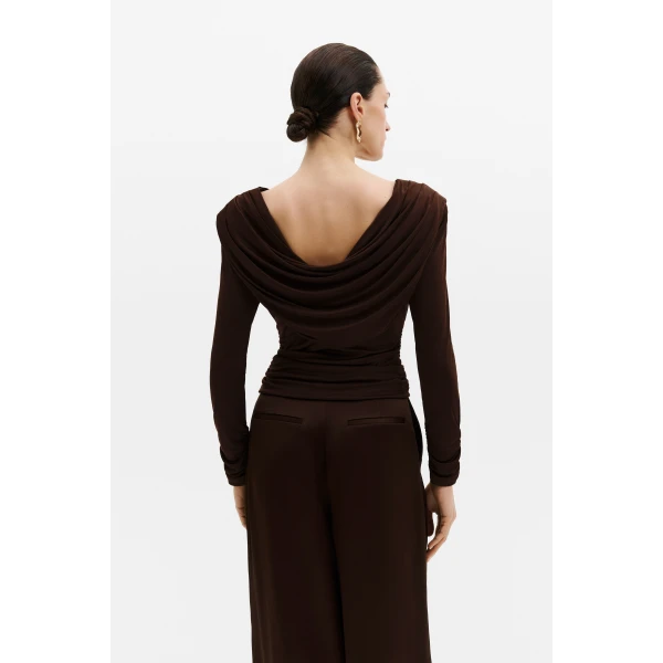 By Malina Signe Top in Dark Brown, view 4