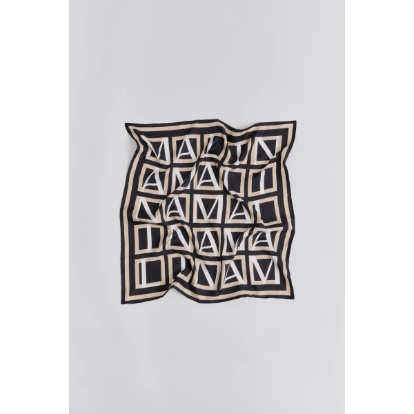 By Malina Silk Twill Scarf 65×65 in Monogram, view 2