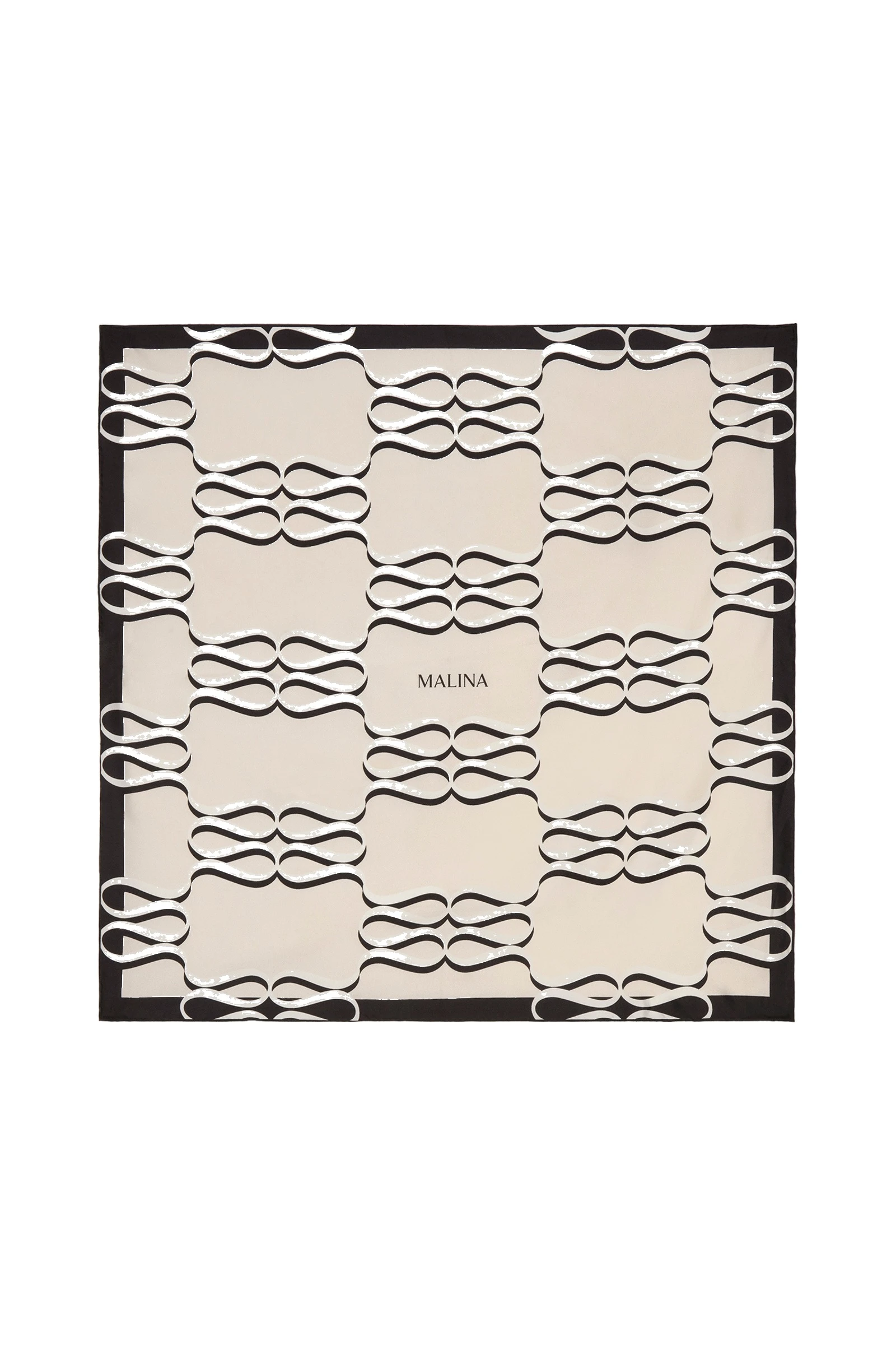 By Malina Silk Twill Scarf 65x65 in Monogram Cream By Malina Silk Twill Scarf 65×65 in Monogram Cream