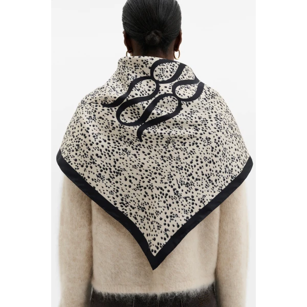 By Malina Silk Twill Scarf 65×65 in Shaded Dot, view 2