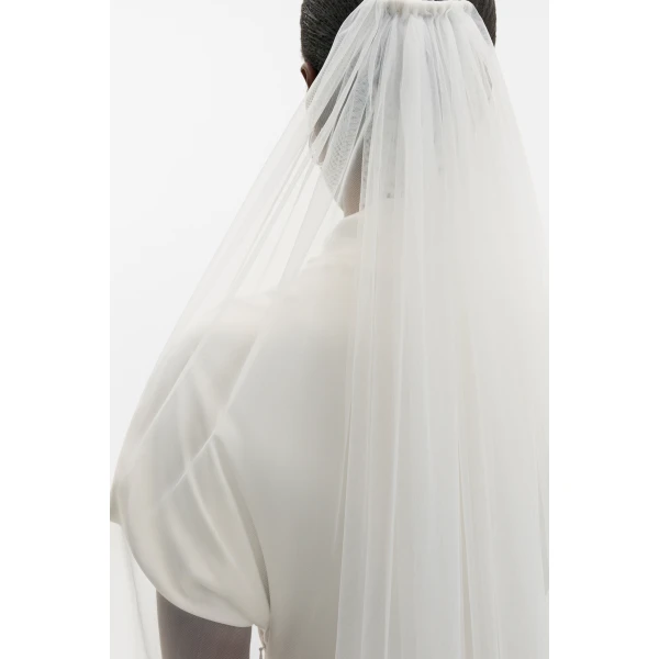 By Malina Sky Chapel-length Veil in Ivory, view 3