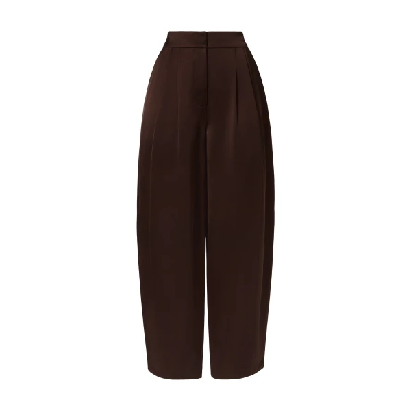 By Malina Smilla Satin Trousers in Dark Brown