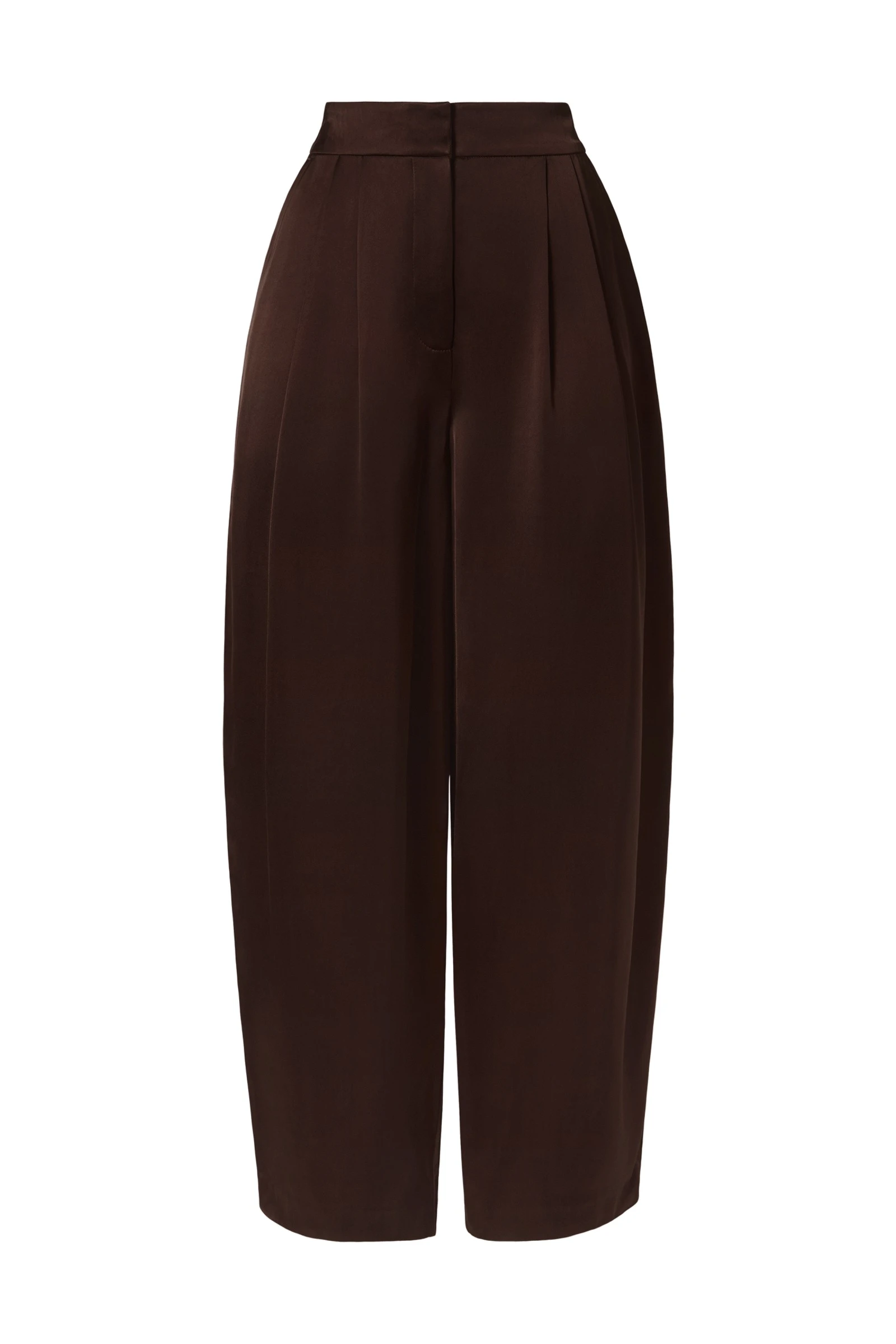 By Malina Smilla Satin Trousers in Dark Brown By Malina Smilla Satin Trousers in Dark Brown