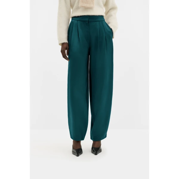 By Malina Smilla Satin Trousers in Teal, view 3