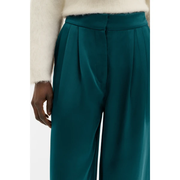 By Malina Smilla Satin Trousers in Teal, view 5