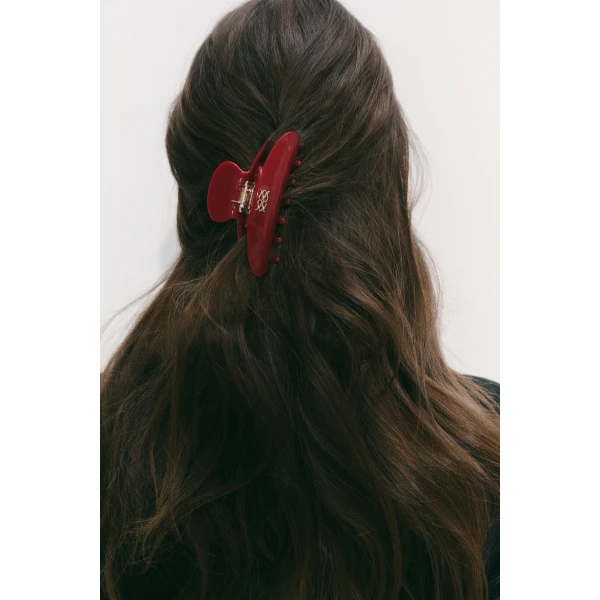 By Malina Tekla Hair Clip in Ruby, view 2