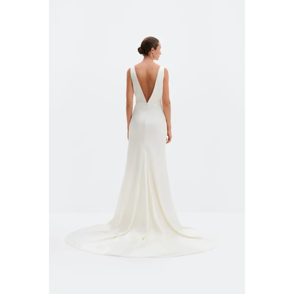 By Malina Thelma Gown in Cream, view 3