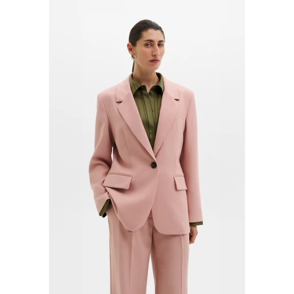 By Malina Tua Oversized Blazer in Soft Pink, view 2