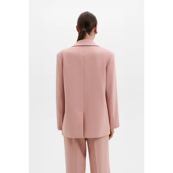 By Malina Tua Oversized Blazer in Soft Pink, view 4