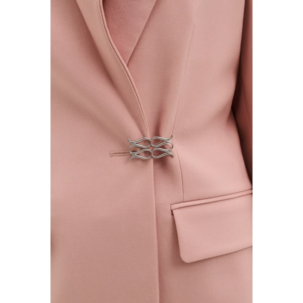By Malina Tua Oversized Blazer in Soft Pink, view 5