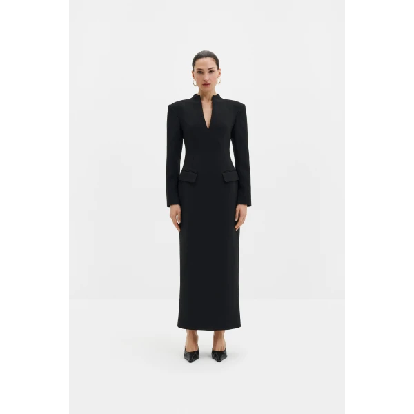 By Malina Vanesa Maxi Dress in Black, view 2