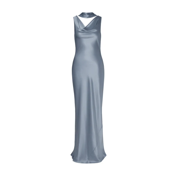 By Malina Vida Maxi Dress in Steel Blue