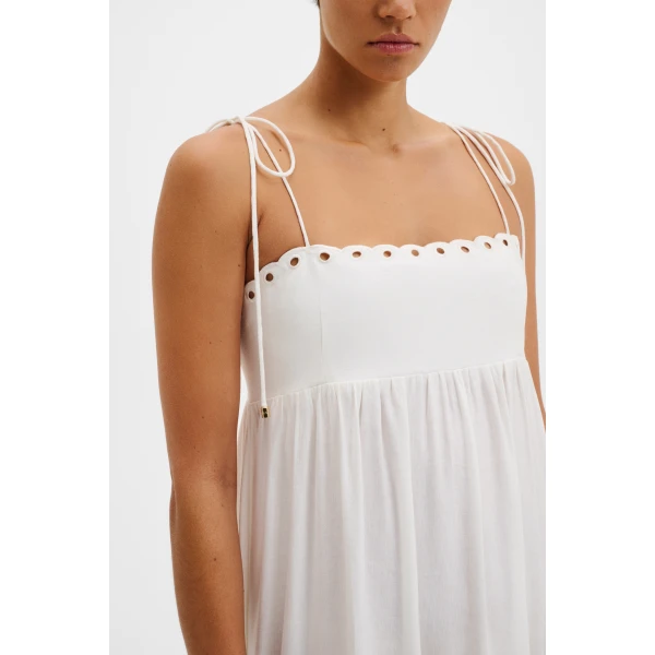 By Malina Vilda Midi Dress in White, view 4