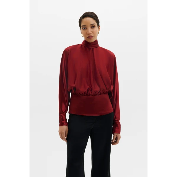 By Malina Vilja Blouse in Ruby, view 2