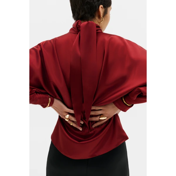By Malina Vilja Blouse in Ruby, view 5