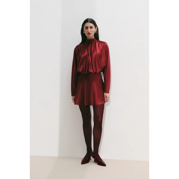 By Malina Vilja Mini Dress in Ruby, view 2