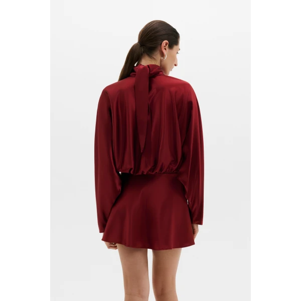 By Malina Vilja Mini Dress in Ruby, view 5